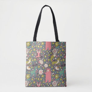 Bolsa Tote Teste padrão bonito dos animais da floresta