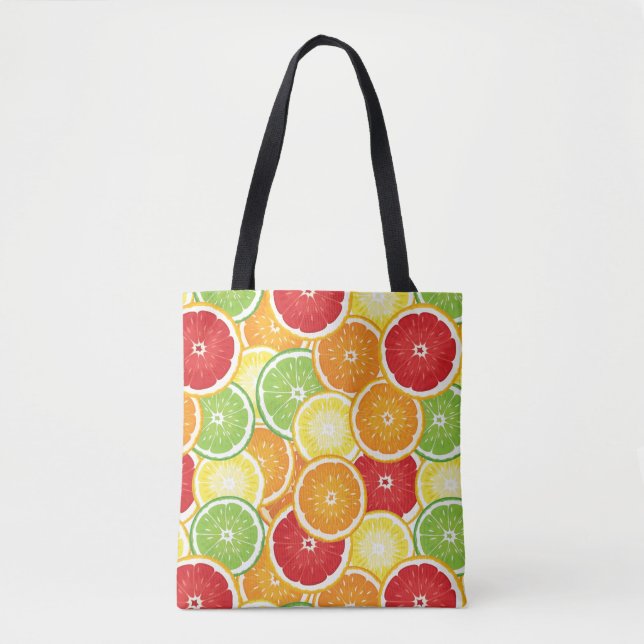 Bolsa Tote Teste padrão com citrinas (Frente)