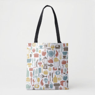 Bolsa Tote Teste padrão com ícones do cozinhar