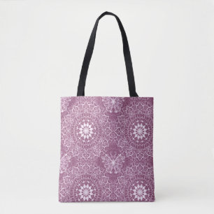 Bolsa Tote Teste padrão cor-de-rosa do vintage
