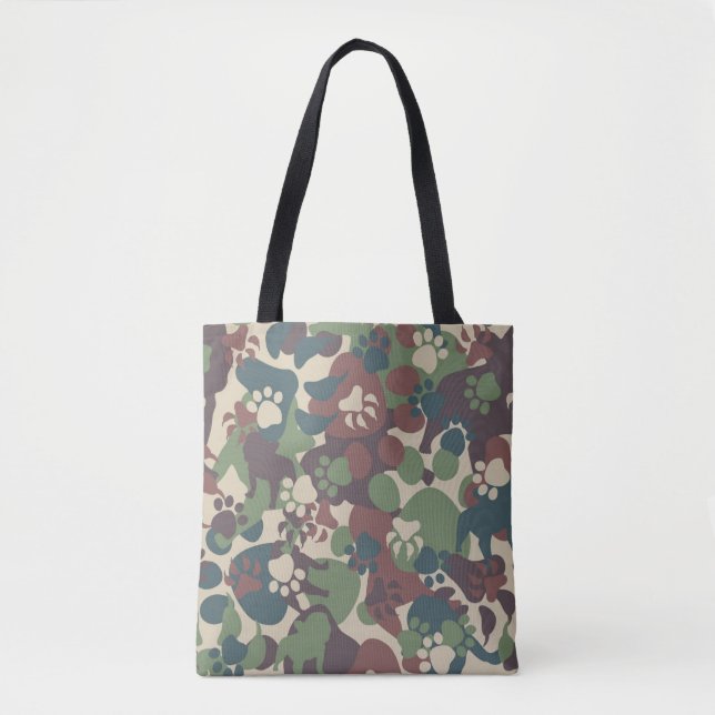Bolsa Tote Teste padrão da camuflagem do cão (Frente)