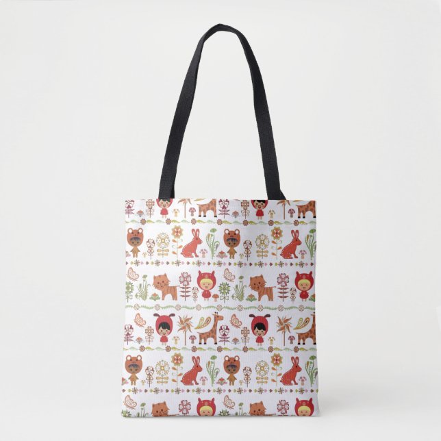 Bolsa Tote Teste padrão da criança e dos animais (Frente)