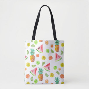 Bolsa Tote Teste padrão da fruta cristalizada da aguarela