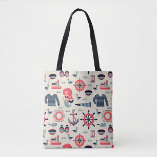 Bolsa Tote Teste padrão da vida marinha
