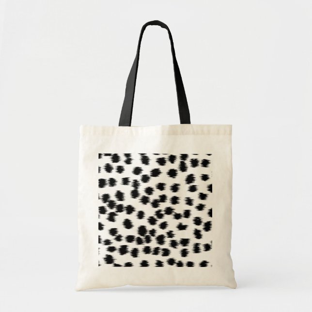 Bolsa Tote Teste padrão Dalmatian preto e branco do impressão (Frente)