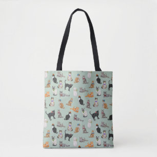 Bolsa Tote Teste padrão Dapper bonito do gato dos gatinhos