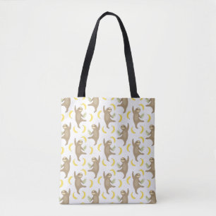 Bolsa Tote Teste padrão das preguiças & das bananas