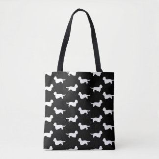 Bolsa Tote Teste padrão das silhuetas de Dandie Dinmont