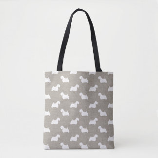 Bolsa Tote Teste padrão das silhuetas de Sealyham Terrier