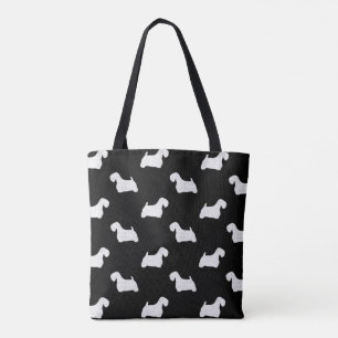 Bolsa Tote Teste padrão das silhuetas de Sealyham Terrier
