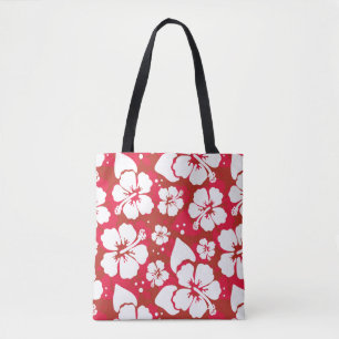 Bolsa Tote Teste padrão de flores do hibiscus