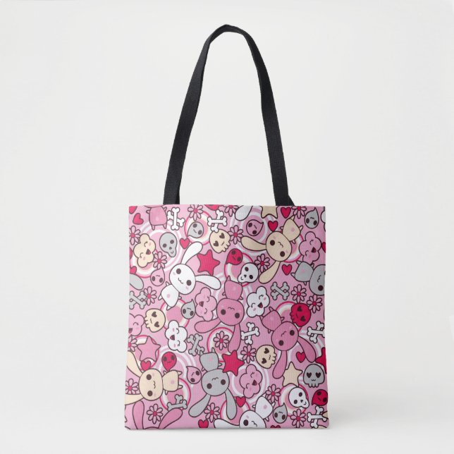 Bolsa Tote Teste padrão de Kawaii (Frente)
