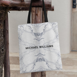 Bolsa Tote Teste padrão de mármore personalizado da forma