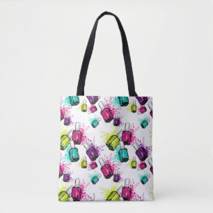 Bolsa Tote Teste padrão de néon do verniz para as unhas