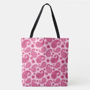 Bolsa Tote Teste padrão de Paisley, cor-de-rosa coral Pastel
