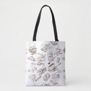 Bolsa Tote Teste padrão de papel