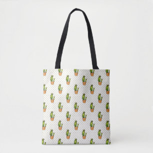 Bolsa Tote Teste padrão de ponto de Polk do cacto & do