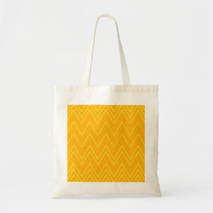 Bolsa Tote Teste padrão de ziguezague amarelo, legal, na