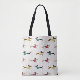 Bolsa Tote Teste padrão delicioso do Dachshund