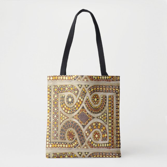 Bolsa Tote Teste padrão do azulejo do Romanesque (Frente)