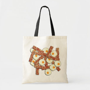 Bolsa Tote Teste padrão do bacon e dos ovos