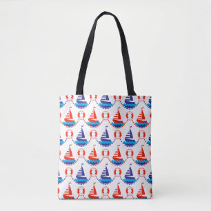 Bolsa Tote Teste padrão do barco de vela
