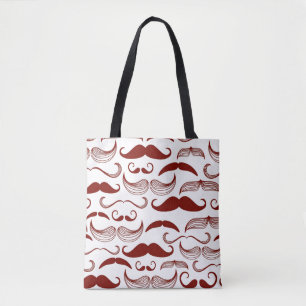 Bolsa Tote Teste padrão do bigode, estilo retro 3