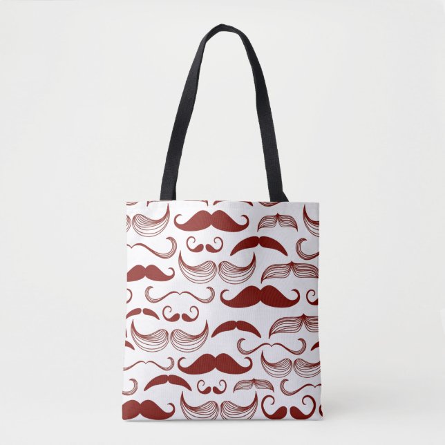 Bolsa Tote Teste padrão do bigode, estilo retro 3 (Frente)