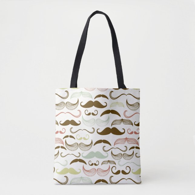 Bolsa Tote Teste padrão do bigode, estilo retro 4 (Frente)