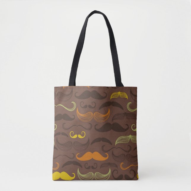 Bolsa Tote Teste padrão do bigode, estilo retro 5 (Frente)