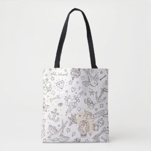 Bolsa Tote Teste padrão do conceito do tatuagem