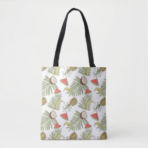 Bolsa Tote Teste padrão do esboço da fruta tropical