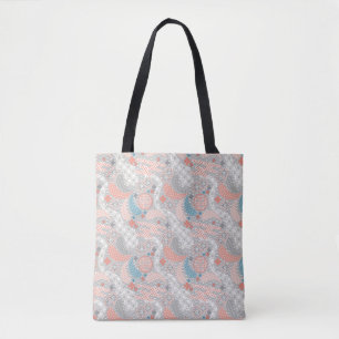 Bolsa Tote Teste padrão do estilo japonês. Ilustração