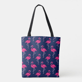 Bolsa Tote Teste padrão do flamingo do rosa quente