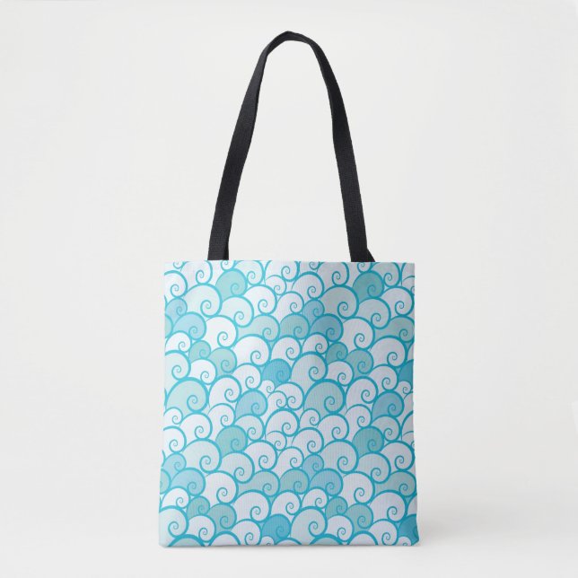 Bolsa Tote Teste padrão do mar (Frente)