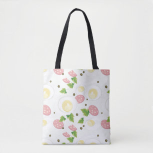 Bolsa Tote Teste padrão do ovo e da salsicha
