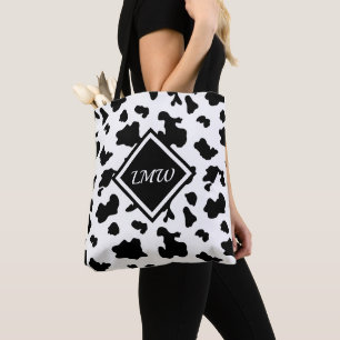 Bolsa Tote Teste padrão do ponto da vaca - monograma