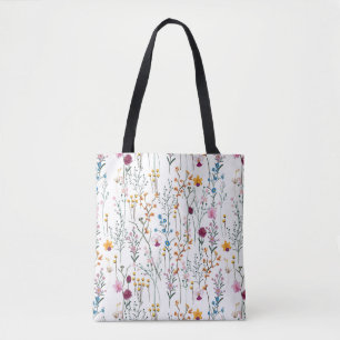 Bolsa Tote Teste padrão do Wildflower do verão