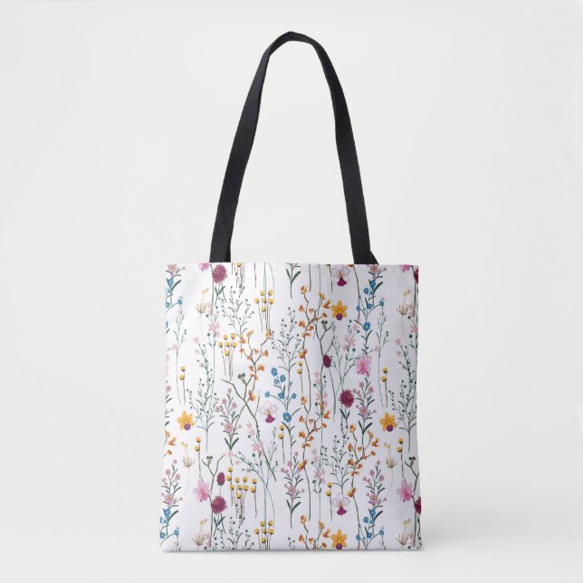 Bolsa Tote Teste padrão do Wildflower do verão (Frente)