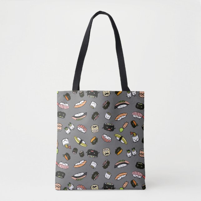 Bolsa Tote Teste padrão dos caráteres do sushi (Frente)