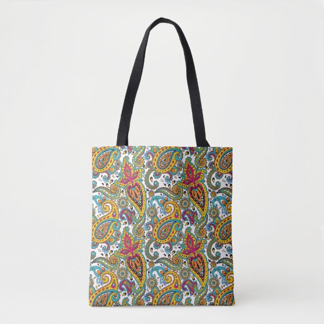 Bolsa Tote Teste padrão elegante da rainha Paisley de (Frente)
