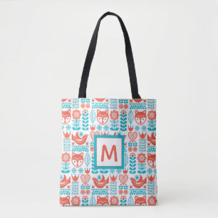 Bolsa Tote Teste padrão finlandês da arte popular do Fox &