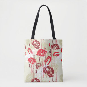Bolsa Tote Teste padrão floral 2 da elegância abstrata