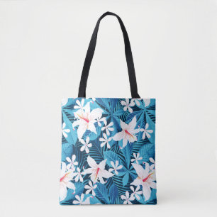 Bolsa Tote Teste padrão floral 2 do hibiscus tropical