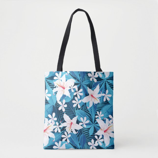 Bolsa Tote Teste padrão floral 2 do hibiscus tropical (Frente)