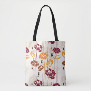 Bolsa Tote Teste padrão floral 4 da elegância abstrata