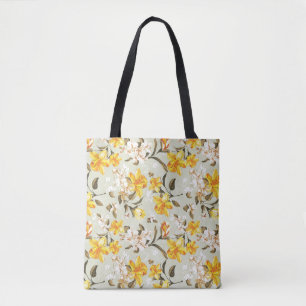 Bolsa Tote Teste padrão floral brilhante bonito à moda