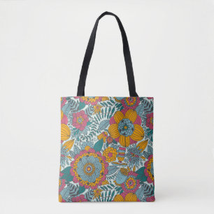 Bolsa Tote Teste padrão floral colorido