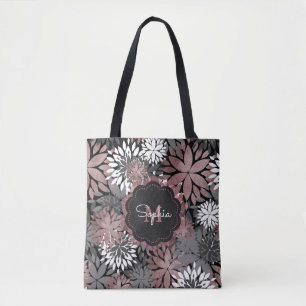 Bolsa Tote Teste padrão floral da ilustração do ouro