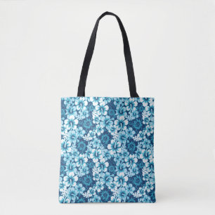 Bolsa Tote Teste padrão floral do hibiscus do surf